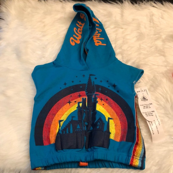 NWT Kid's Boy's/Girl's Walt Disney World Sleeveless Hoodie - Size XXS - Rainbow